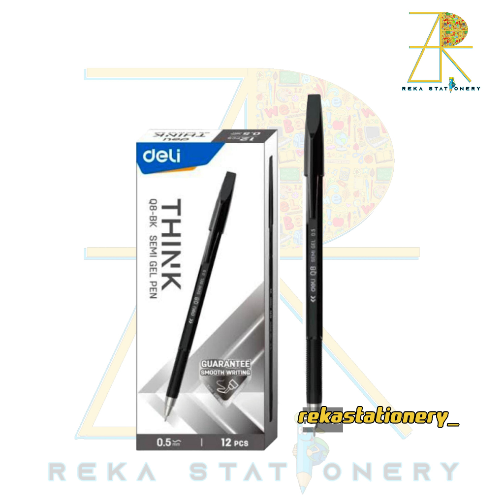 

Pulpen Semi Gel DeIi Think Q8-BK & Q8-RD Harga /Pack