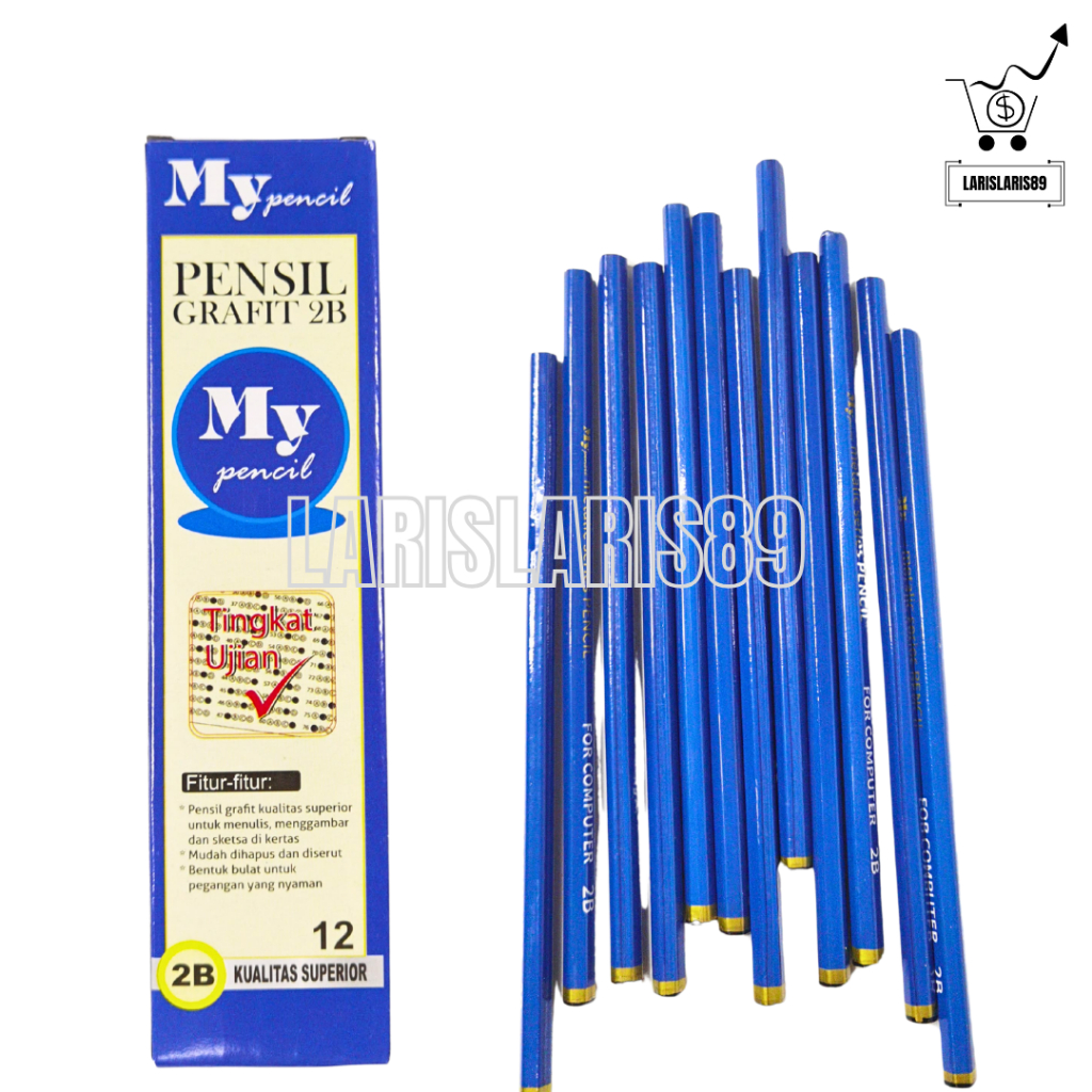 

Pencil 2B Biru Murah - Pensil Kayu My Pencil Komputer [ISI 12 PCS]