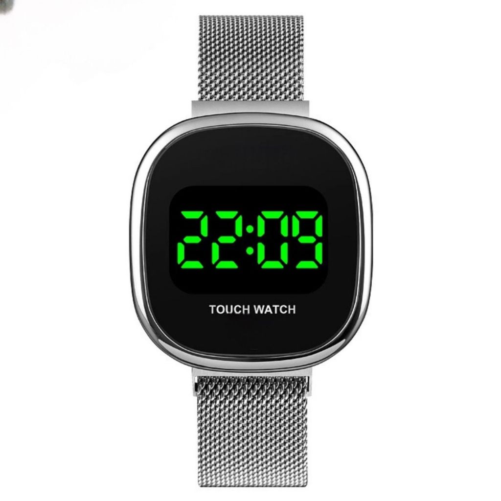 TS-07 JAM TANGAN WANITA KECIL RANTAI STAINLISS STEEL DIAMETER 35MM DENGAN LED DIGITAL LAYAR SENTUH