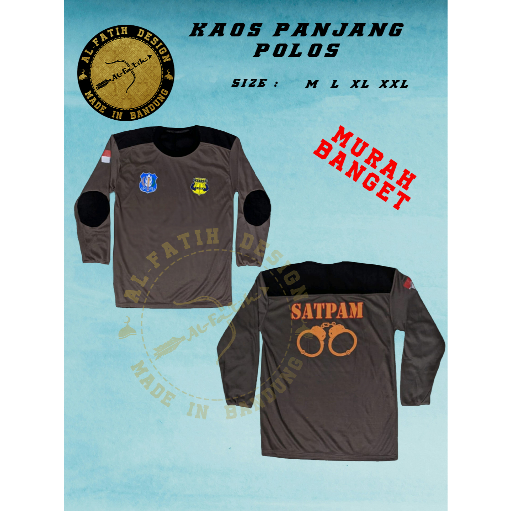 KAOS SATPAM BAJU SECYRITY COKLAT TERBARU 2021 Mitra Polisi Mitpol Lengan Panjang Bandung DALEMAN