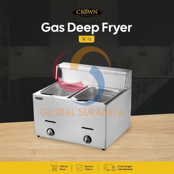CROWN Gas Deep Fryer SC-72 - GARANSI RESMI