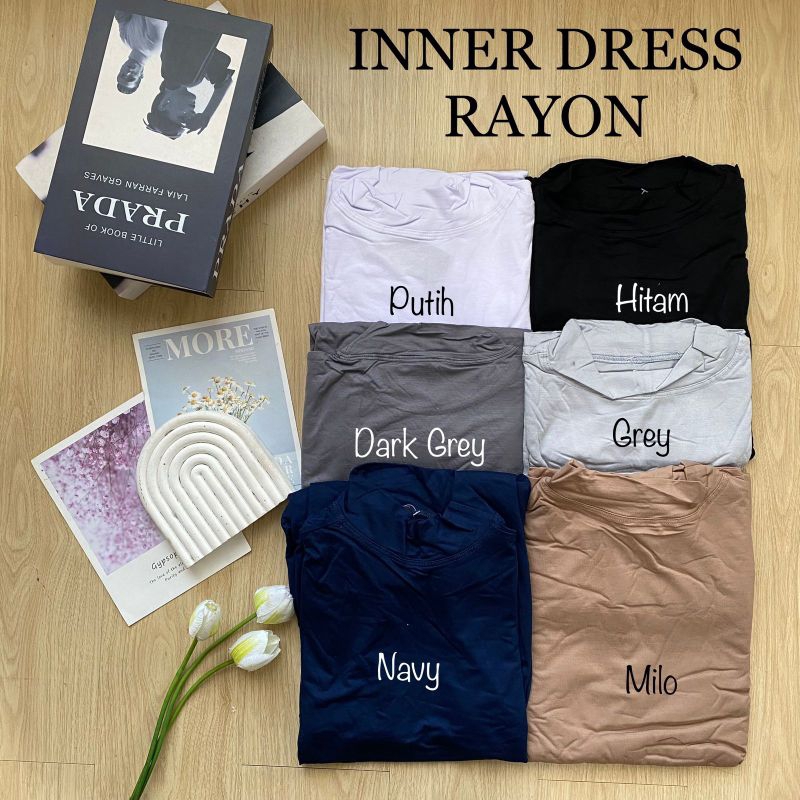 INNER DRESS PANJANG LENGAN PUTUNG / INNER DRESS BAHAN KAOS RAYON / DALEMAN HIJAB INNER PANJANG BAJU 