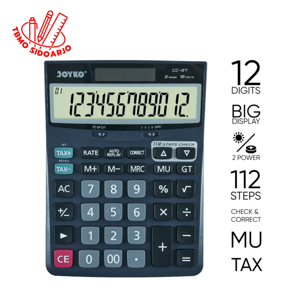 

TBMO Calculator / Kalkulator Joyko CC-27 / 12 Digits / Check Correct