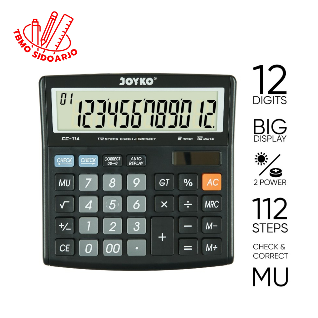 

TBMO Calculator / Kalkulator Joyko CC-11A / 12 Digits / Check Correct