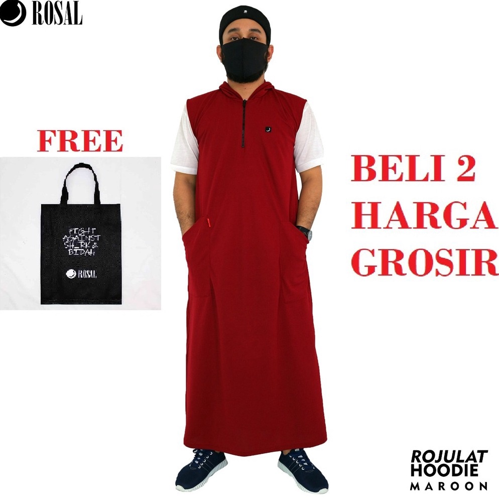 Harga TERMURAAH Rojulat Hoodie  Rompi Jubah  Rosal  Rompi Sholat  Rompi Shalat  Rosal Hoodie  Jubah 
