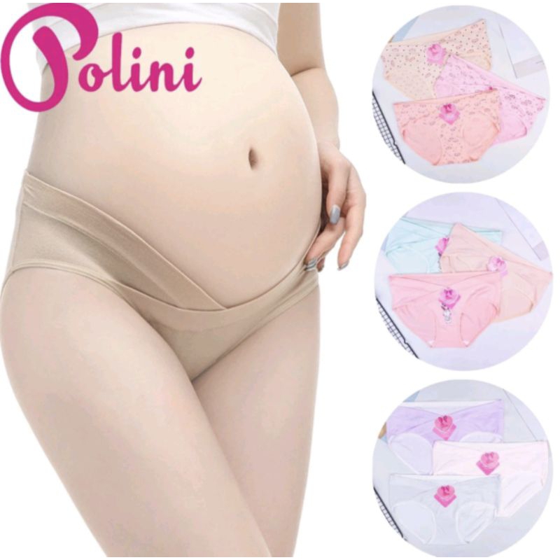 Celana Dalam Hamil / CD Undies Hamil Low Waist / Cd Hamil / Maternity Panty / Cd Bumil Polini