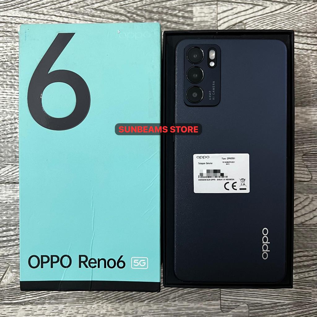 Oppo Reno 6 5G 8/128 Second Fullset Bekas Resmi