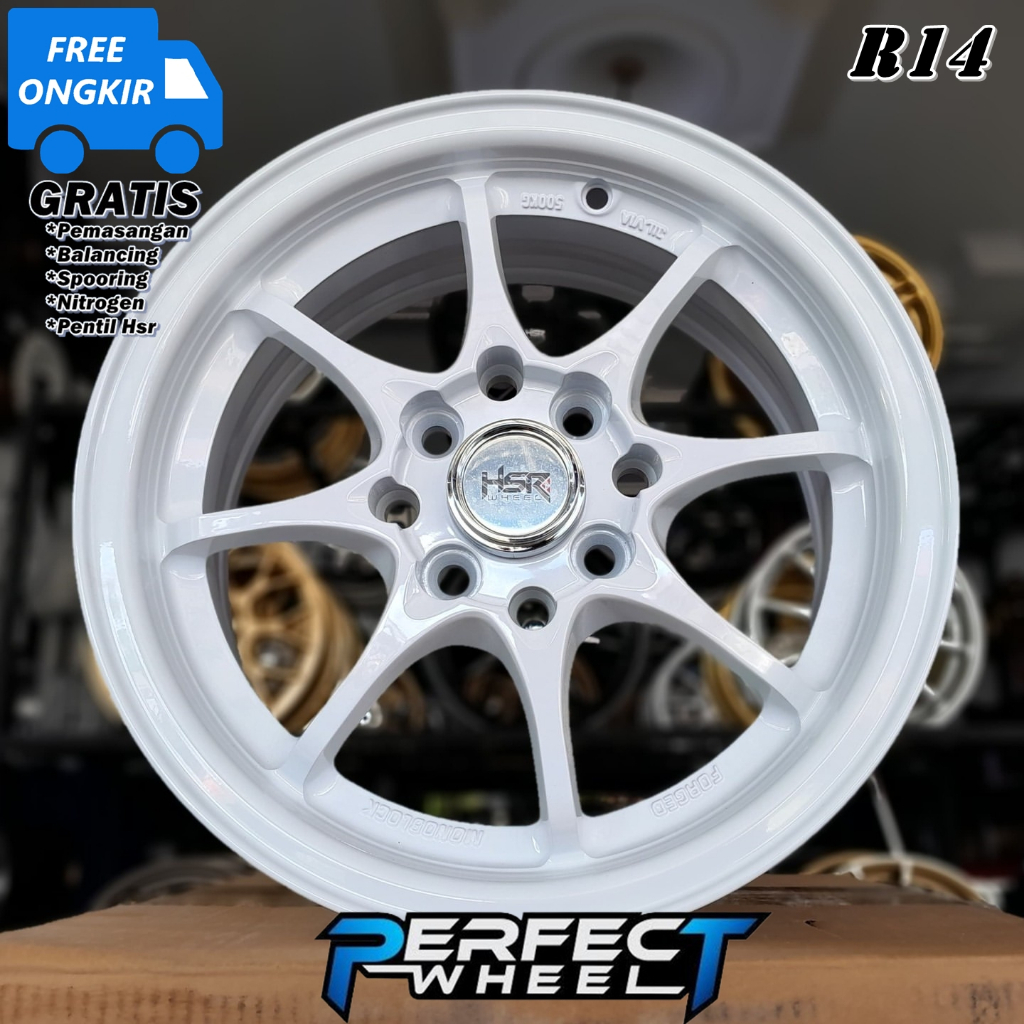 Velg Hiroshima Ring 14 Gloss White Velg Mobil R14 Untuk Air Ev Picanto Xenia Futura
