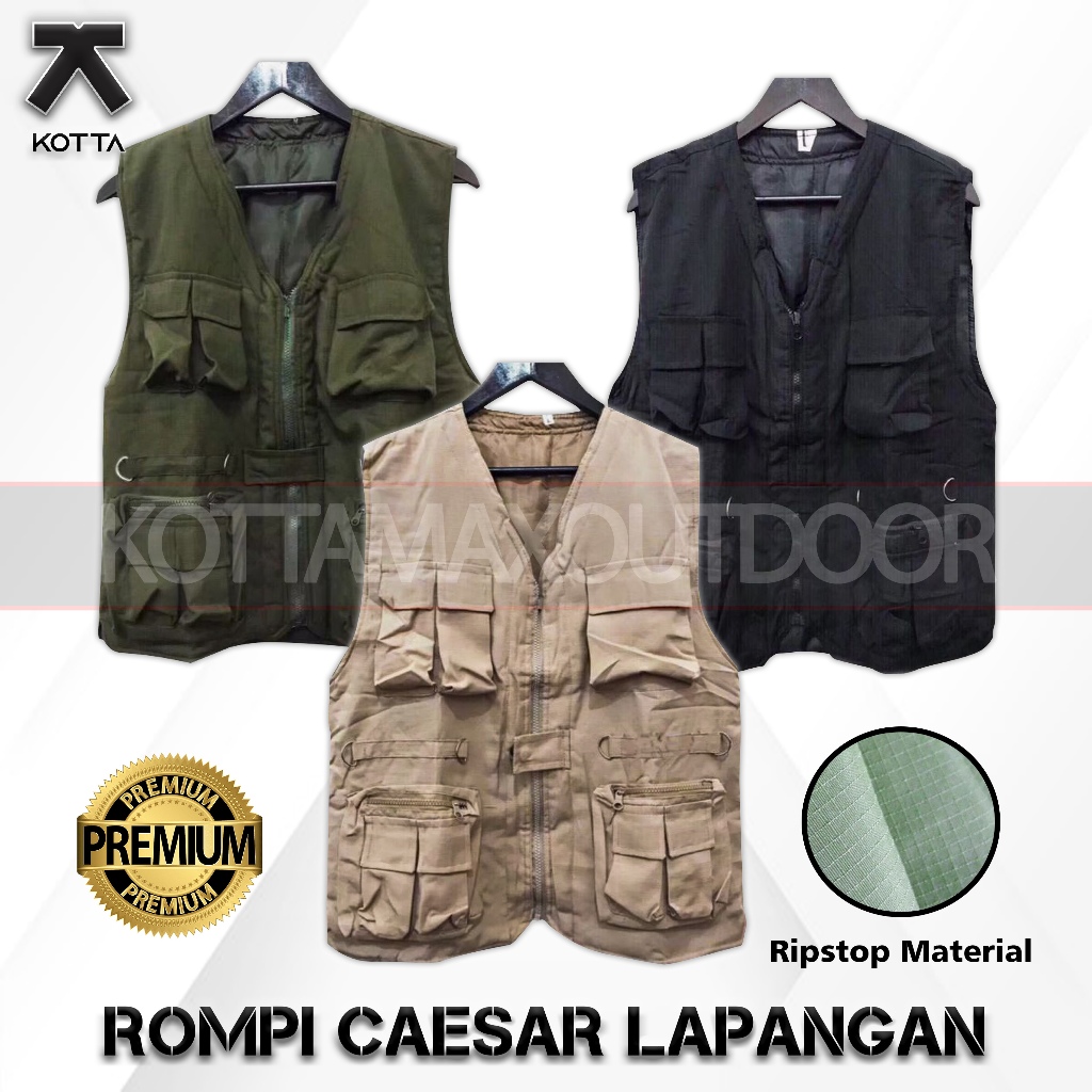 ROMPI VEST CARGO LAPANGAN MOTOR CAESAR MULTIFUNGSI BANYAK SAKU OUTDOOR