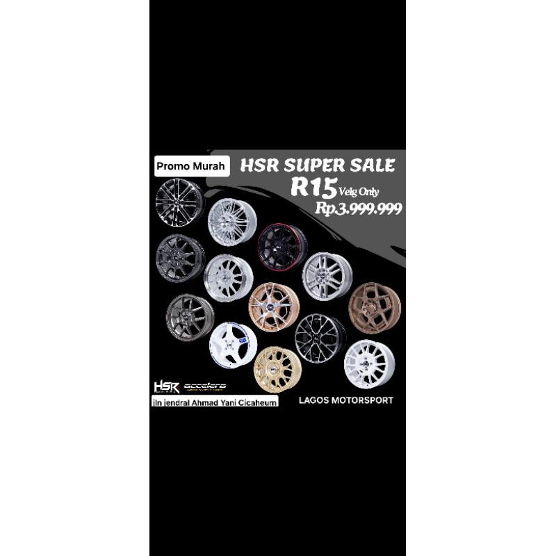 Promo murah meriah Velg Original HSR WHEEL Ring 15