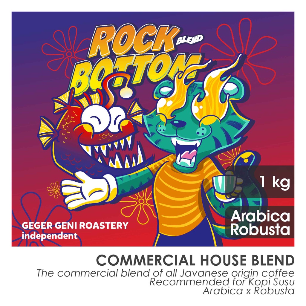 

Rock Bottom Blend - House Blend Arabika Robusta for Kopi Susu 1 Kg (Geger Geni Roastery)