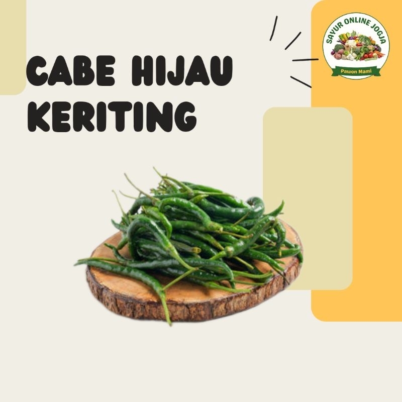 

Cabai hijau keriting 100Gr - PAWON MAMI SAYUR ONLINE JOGJA