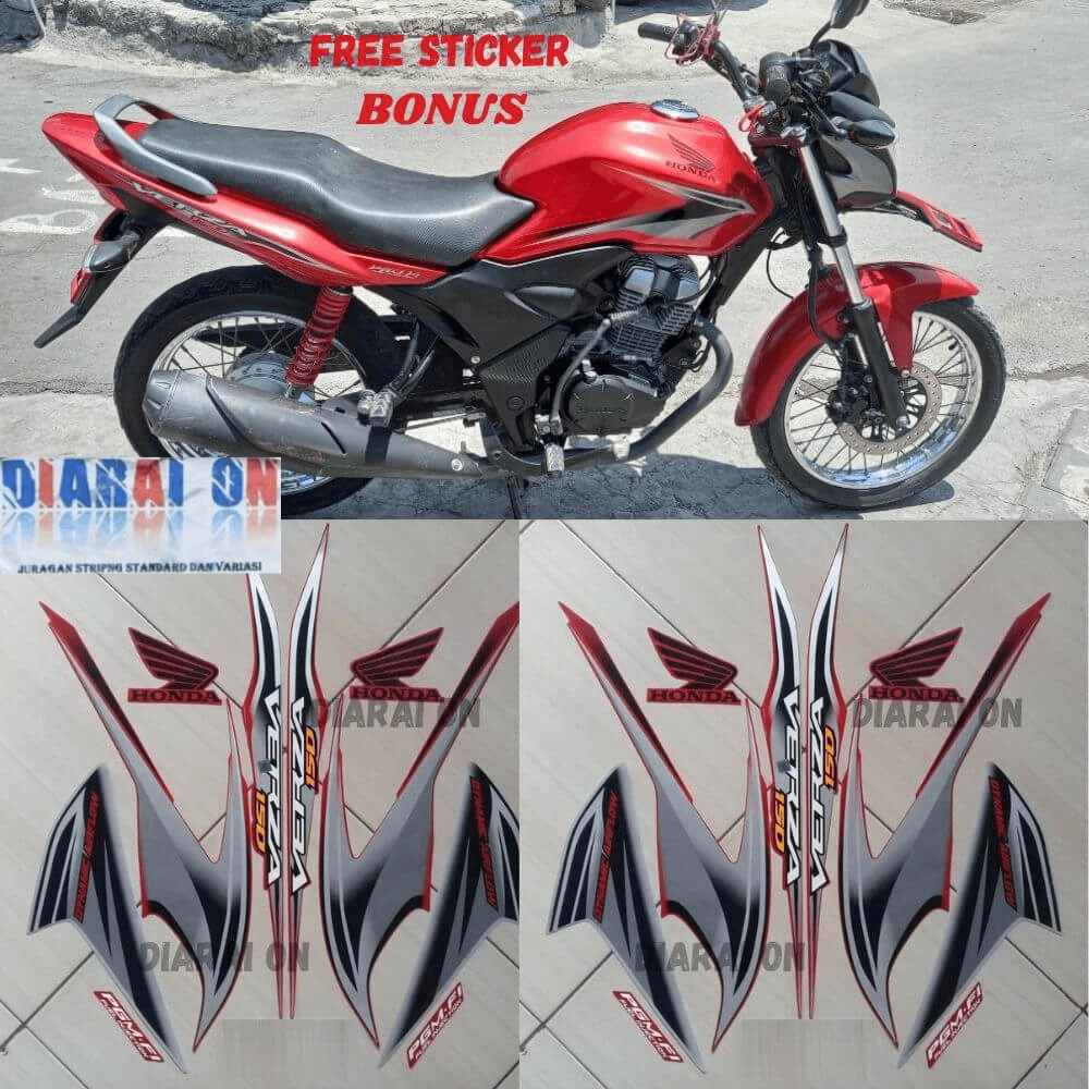 Striping Stiker Honda Verza 2013 2014 - CB Verza 150 Merah Murah