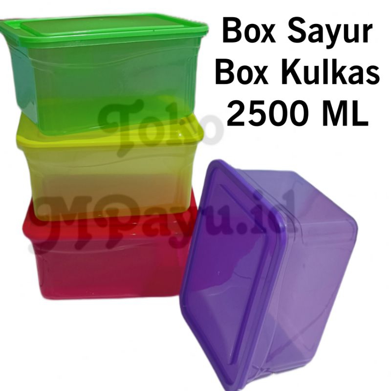 2500ml Box Sayur Box  Kulkas Wadah Makanan Stok Kulkas