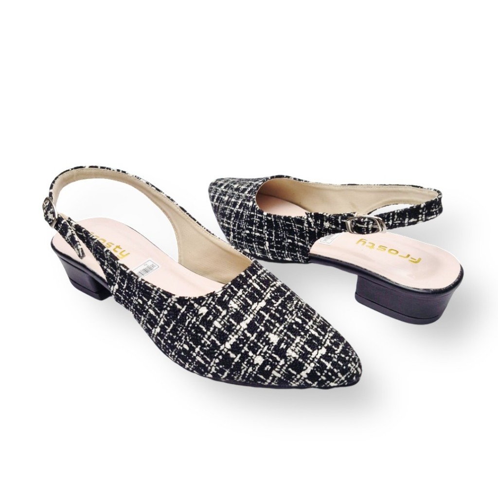 Sepatu Kerja Wanita Heels Hak 3cm Hitam  G-01