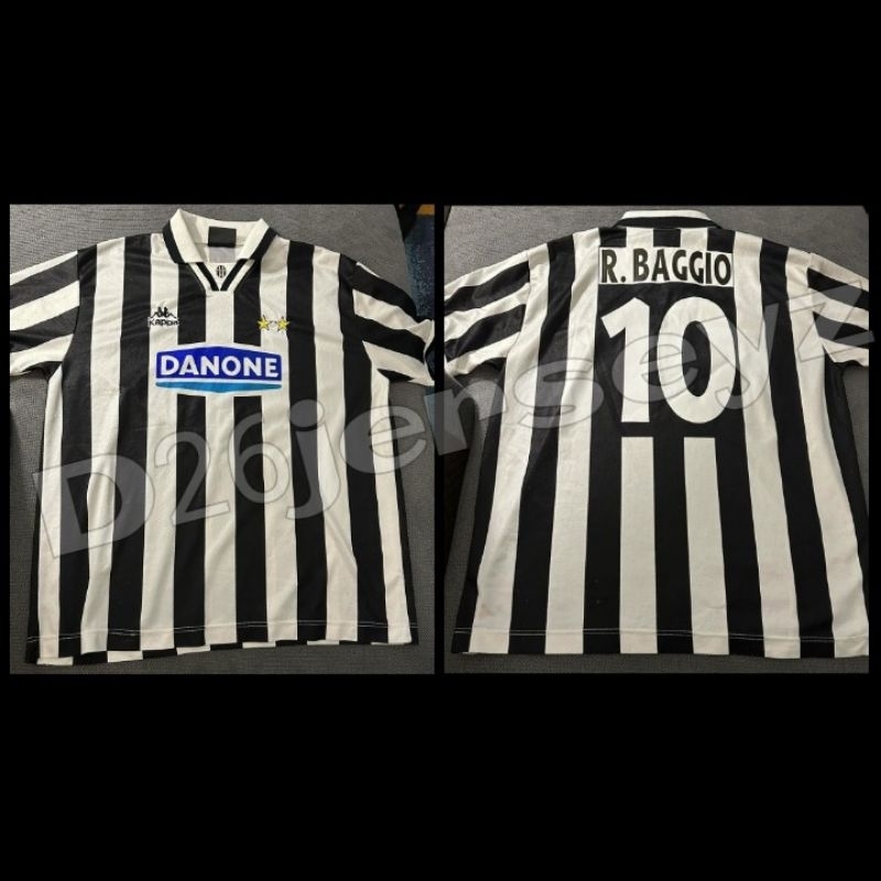 Jersey RETRO JuventusS_ Home 1994 / 1995 + Nameset R. BAGGIO 10 / Custom Font RETRO OFFICIAL