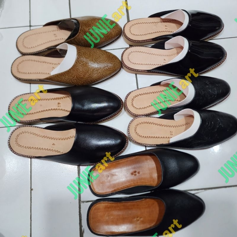 SANDAL SLOP PRIA KULIT ASLI / SANDAL SELOP / SANDAL KULIT / SLOP PENGANTIN / SLOP GLOSY / SLOP MOTIF