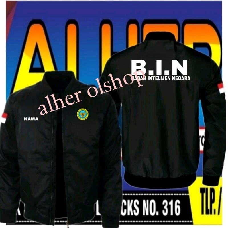 Jaket bomber Bin full bordir jaket Bin jaket badan intelijen negara jaket bomber badan intelijen neg