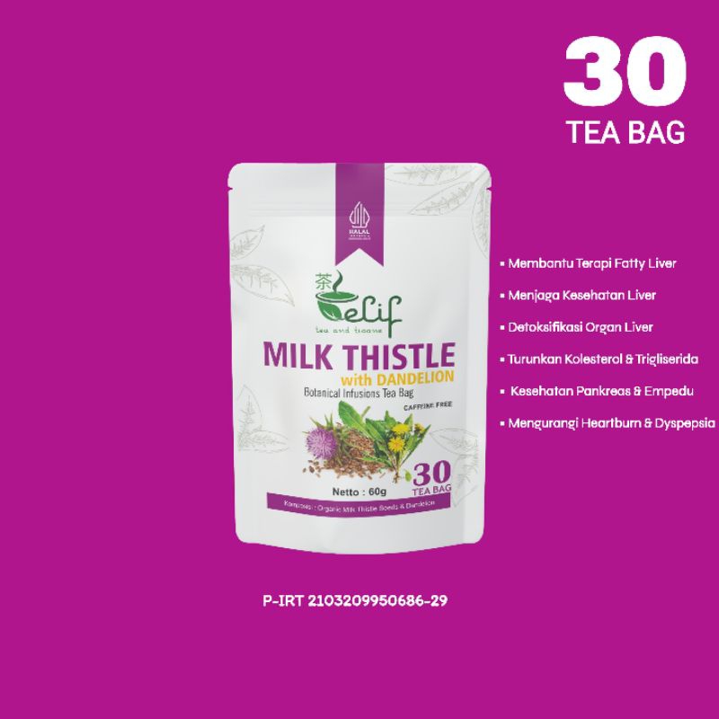 

MAR ELIF TEA AND TISANE Milk Thistle Dandelion Tea Detox Liver Fatty Liver 30 Tea Bag