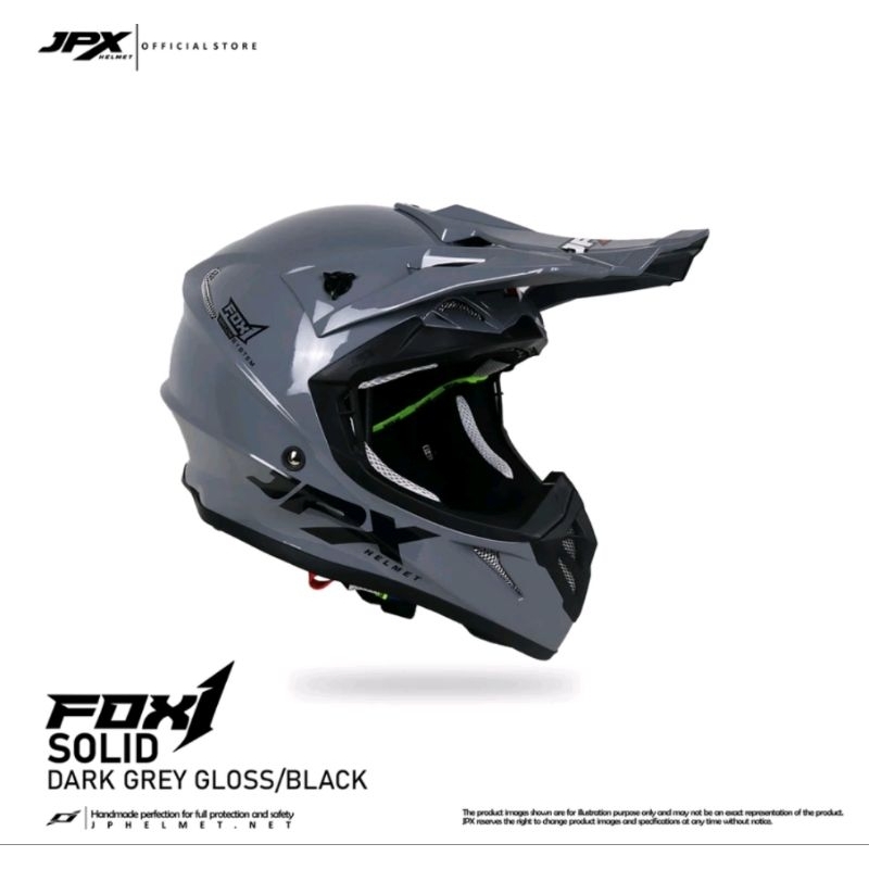 Helm Cross JPX FOX 1 Abu abu Grey