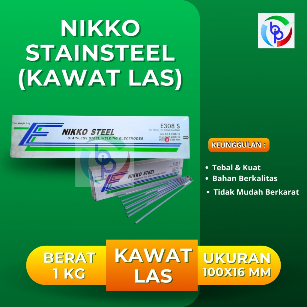 NIKKO Steel Kawat Las Stainless Steel 1.6 2.0 mm E 308 S/Kawat Las Nikko