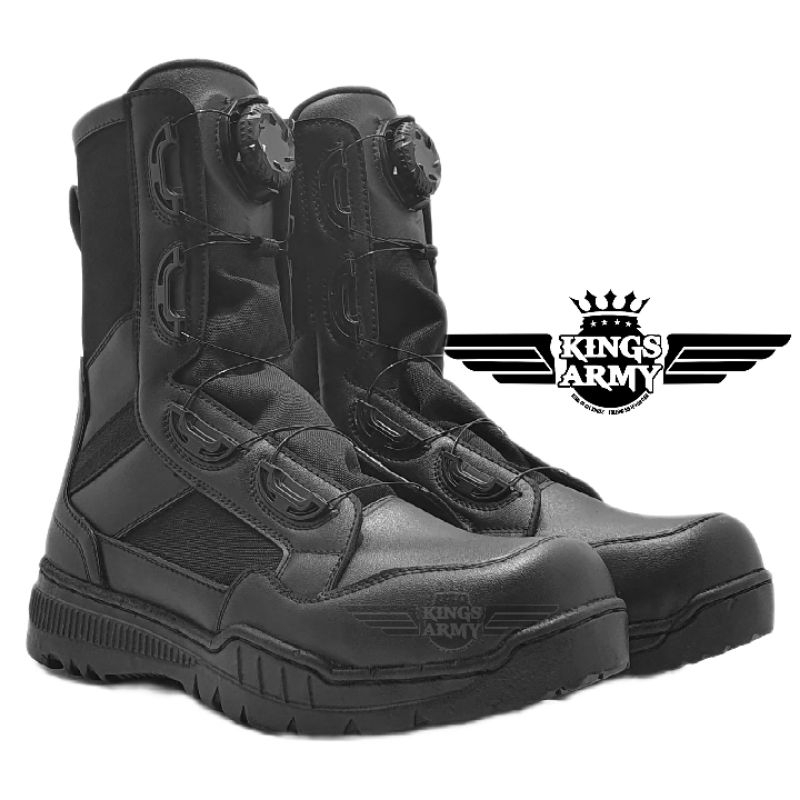 Sepatu PDL Tali Putar Kulit Asli Sapi Merk Kings Army Type KA-038