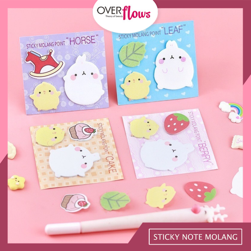 

OVERFLOWS.ID STICKY NOTE MOLANG 3 IN 1 MEMO TEMPEL LUCU