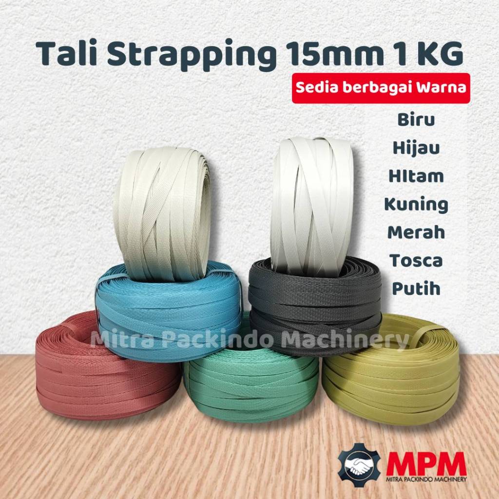 

Tali Strapping 15mm / Tali Strapping 15 mm 1kg Plastik Ikat Barang Tosca Merah 1 kg