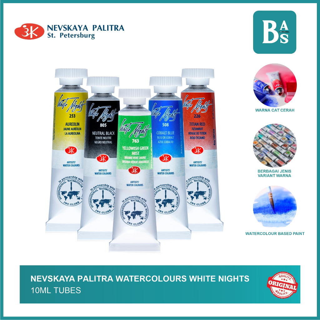 

Nevskaya Palitra - Cat Air Watercolor Tube 10ml White Night - Bali Artemedia Part A 2/2