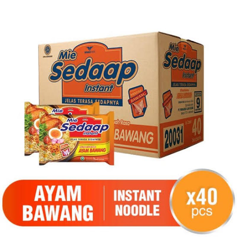 

Sedaap mie instant rasa ayam bawang 40x85g (1 karton)