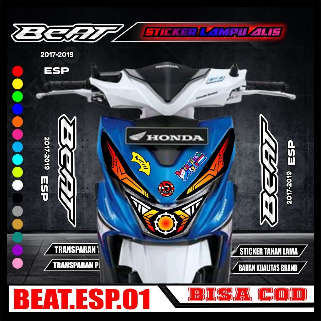 STIKER VARIASI LAMPU ALIS MOTOR BEAT ESP 2017-2019 NANA 01
