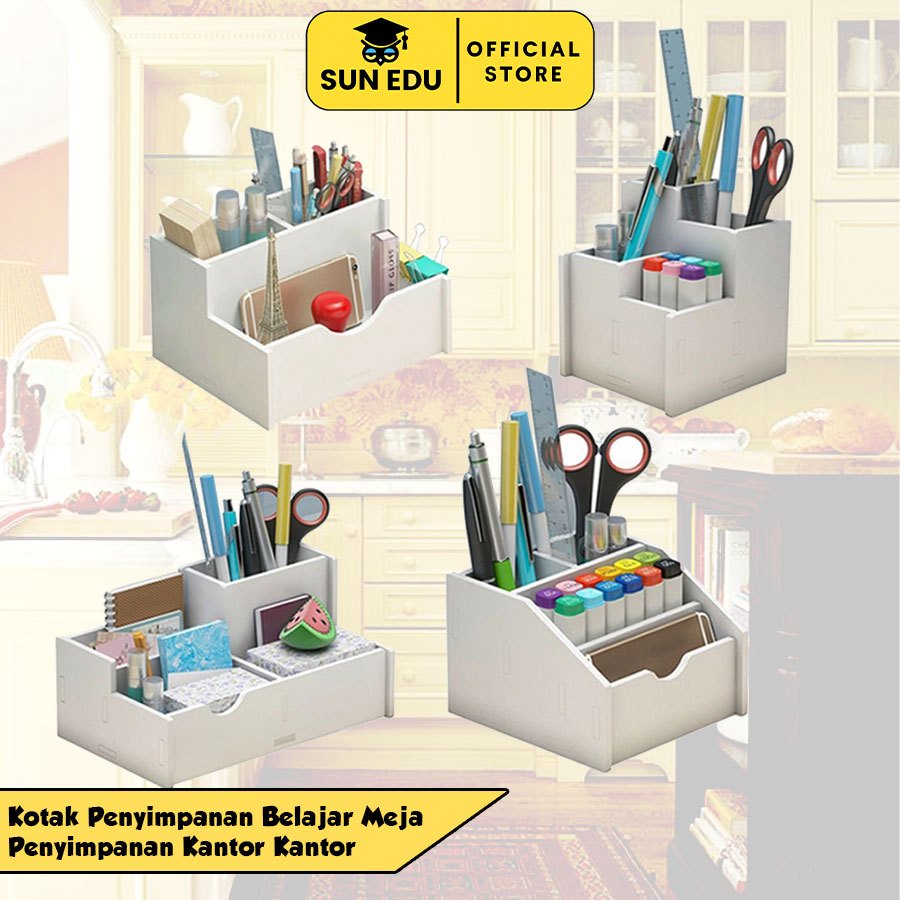 

Desktop Sekolah Alat Tulis Kreatif Penyimpanan Rak Pena Pemegang Kotak Belajar Meja Kantor Kantor