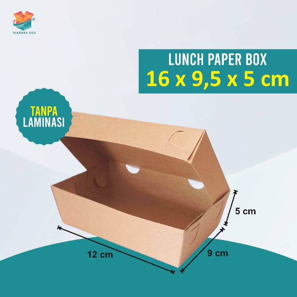 

Kotak Makan 16 x 9.5 x 5 cm | Kardus Nasi | Lunch Box Paper Kraft Coklat | Tanpa Laminasi Dalam (SISTEM SELIP)