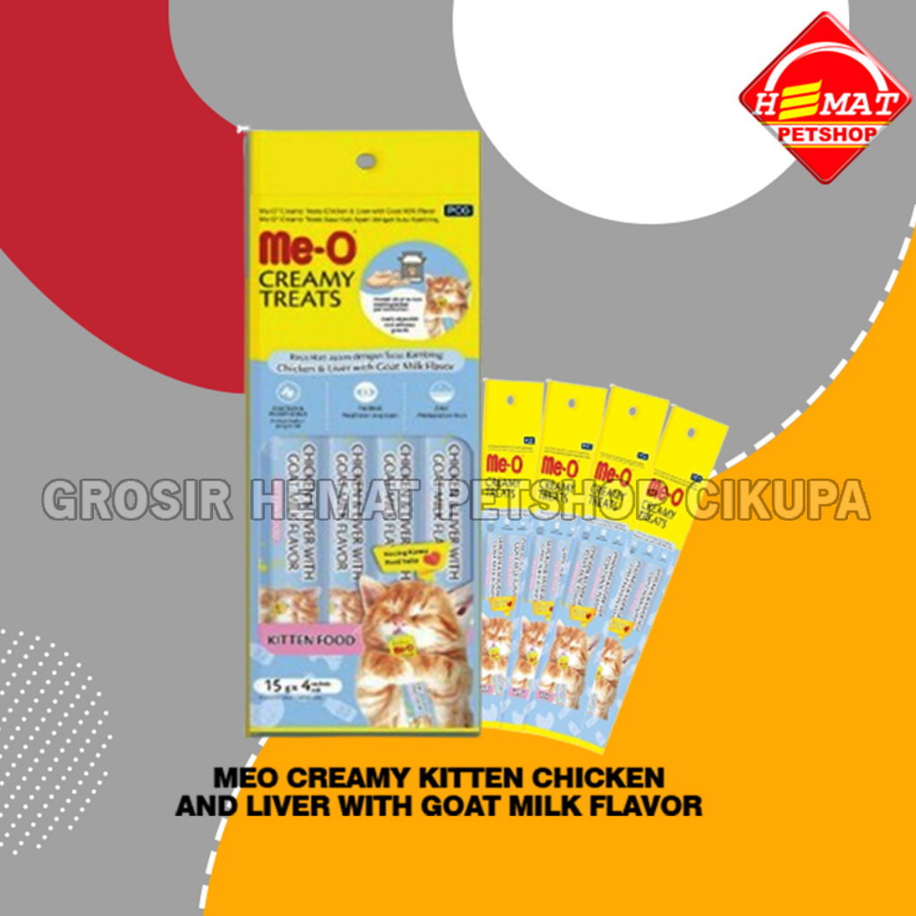 Meo Creamy Snack Kucing Treats me-o meo kitten chicken 15 Gram