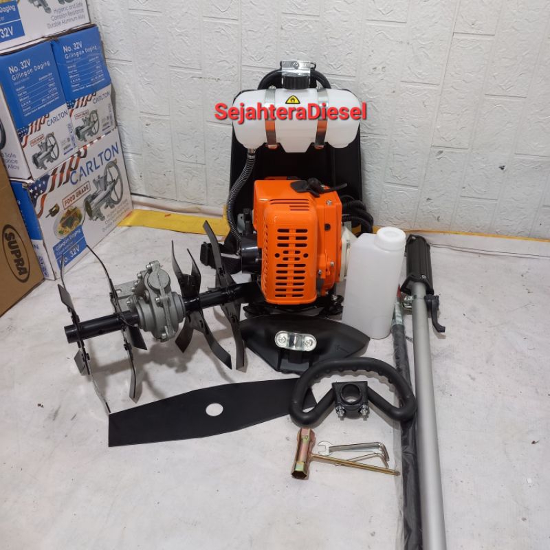 Paket Mesin Potong Rumput 2tak+cultivator bajak sawah