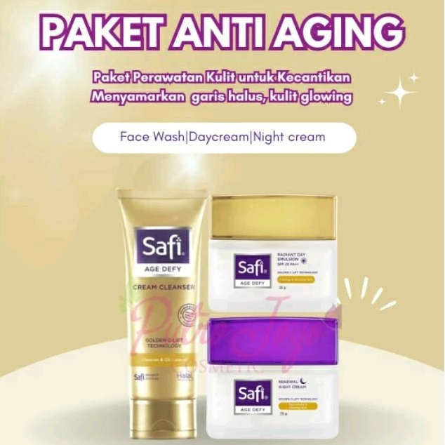 Safi Age Defy Anti Aging Paket (cleanser 50g,day&night 25g)
