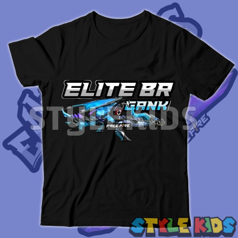 (BISA COD) FREE NAMA Kaos Anak Laki laki Perempuan Logo Elite Br Gank Free Fire T-shirt Baju Anak La