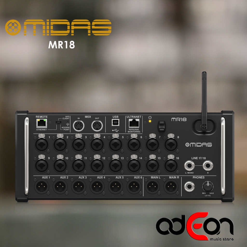 MIDAS MR18 MR 18 Channel Digital Mixer Multi Track USB Audio Interface