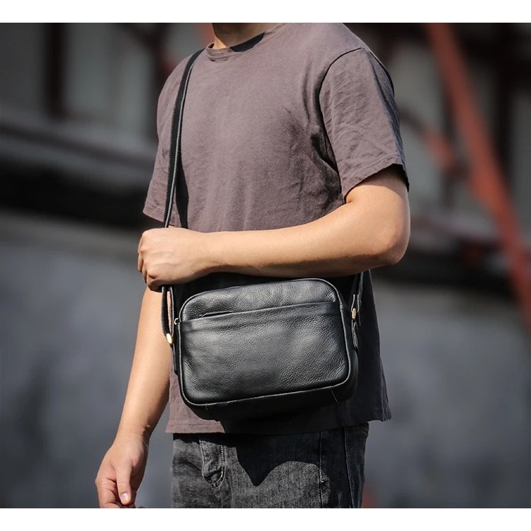 Tas Selempang Pria Kulit Asli - Tas Kulit Pria Selempang - Tas Kulit sapi asli