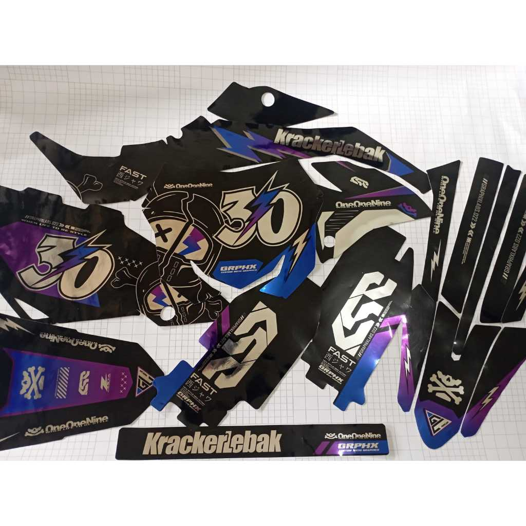 DECAL STICKER CHROME DECAL KLX/CRF/WR/DTRACKER DECAL SUPERMOTO BAHAN CHROME
