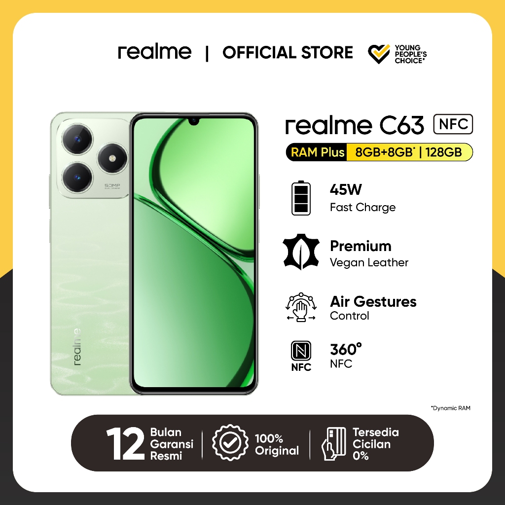 realme C63 8GB+8GB*|128GB (45W Fast Charge | Air Gestures Control | TÜV Certification | 7.74mm Ultra Slim | NFC)-6