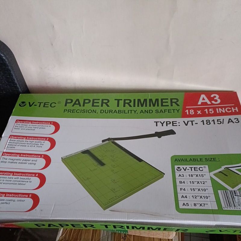 

PAPER TRIMMER V-TECH A3 18x15 inch PEMOTONG KERTAS