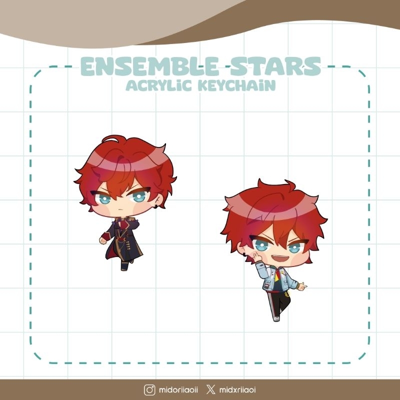 [fanmerch] Ensemble Stars Keychain Rinne Amagi, Hiiro Amagi