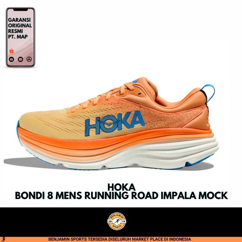 Hoka Bondi 8 impala mock orange mens running road Original Only 45⅓
