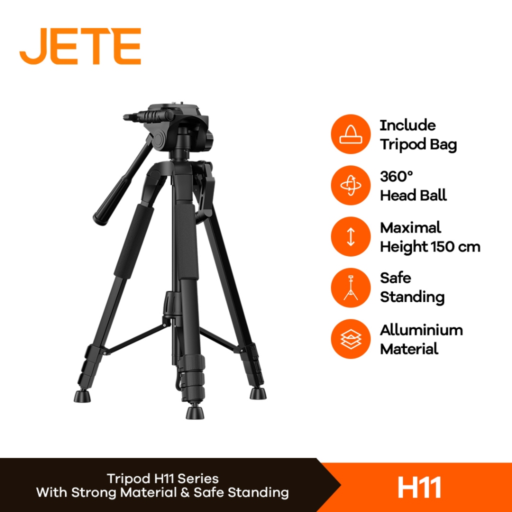 Tripod Vlog | Tripod Professional Kamera DSLR/Kamera Video JETE H11