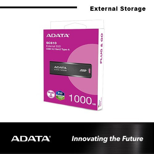 SSD ADATA SC610 2T 1TB 500GB - External SSD | USB 3.2 Gen2 USB 10Gbps
