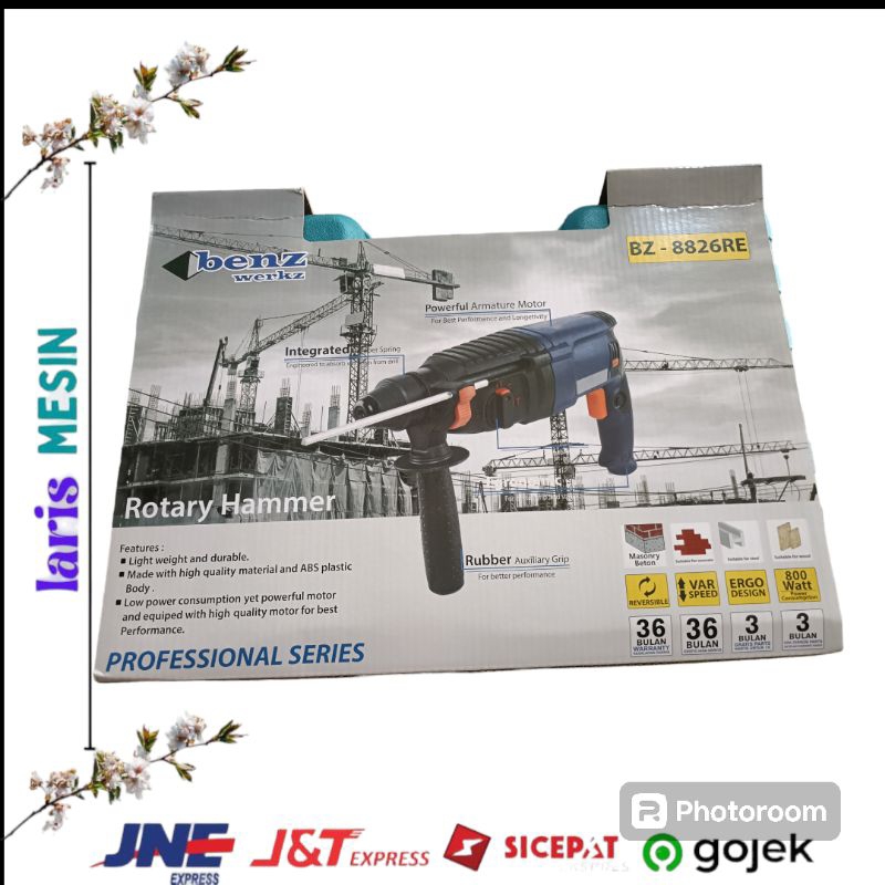 Benz Rotary Hammer Drill 26 MM Mesin Bor Bobok Tembok Beton BZ-8826RE