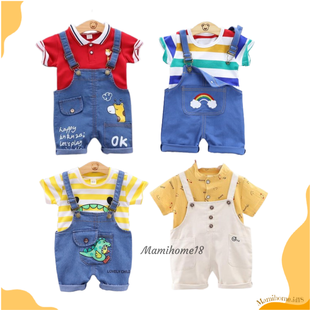 Mamihome - (6 bulan-4 tahun) Baju Kodok Anak / Overall Anak Laki Laki / Jumpsuit Anak / Oneset Anak