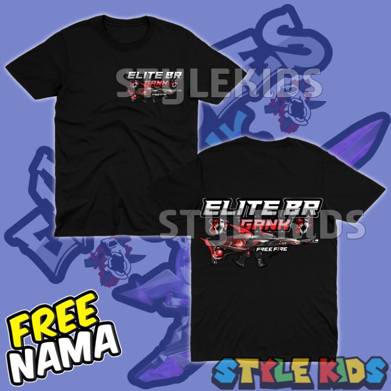 (BISA COD) FREE NAMA Kaos Anak Laki laki Perempuan Logo Elite Br Gank Free Fire T-shirt Baju Anak La