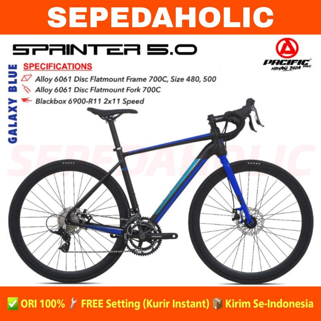 Sepeda Roadbike PACIFIC SPRINTER 5.0 700C Balap Alloy 22 Speed PROMO
